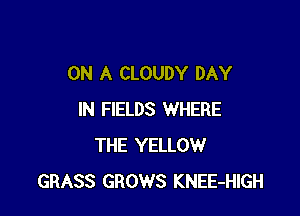ON A CLOUDY DAY

IN FIELDS WHERE
THE YELLOW
GRASS GROWS KNEE-HIGH