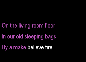 On the living room floor

In our old sleeping bags

By a make believe fire