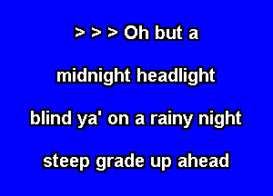 ?Ohbuta

midnight headlight

blind ya' on a rainy night

steep grade up ahead