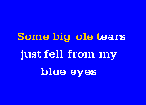 Some big ole tears

just fell from my

blue eyes