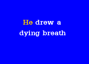 He drew a

dying breath