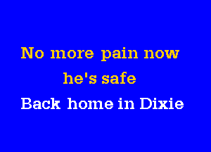 No more pain now
he's safe
Back home in Dixie