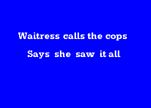 Waitress calls the cops

Says she saw it all