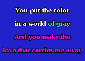 You put the color

in a world of gray