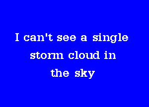 I can't see a single

storm cloud in
the sky