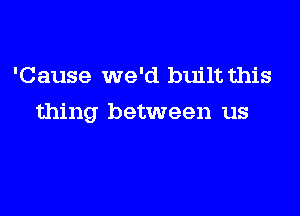 'Cause we'd built this

thing between us