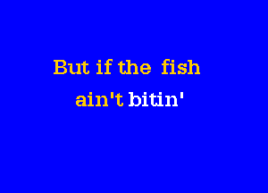 But if the fish

ain't bitin'