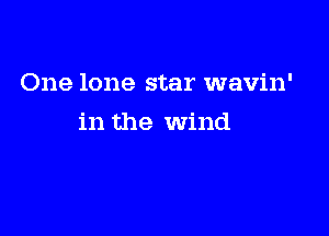 One lone star wavin'

in the wind