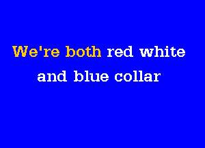 We're both red white

and blue collar