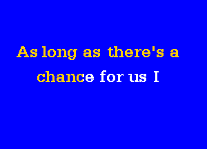 As long as there's a

chance for us I