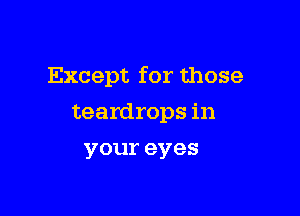 Exceptforthose

teardropsin
youreyes