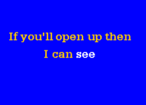 If you'll open up then

I can see