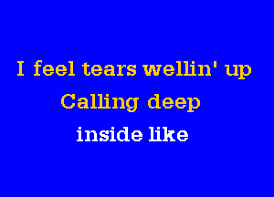 I feel tears wellin' up

Calling deep
inside like