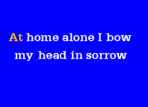 At home alone I bow

my head in sorrow