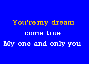 You're my dream
come true

My one and only you