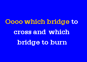 0000 which bridge to
cross and which
bridge to burn