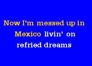 Now I'm messed up in
Mexico livin' on
refried dreams