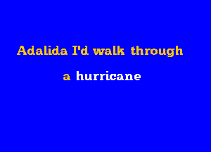 Adalida I'd. walk through

a hurricane