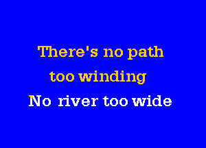 There's no path

too winding
No river too wide