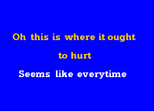 Oh this is where it ought
to hurt

Seems like everytime