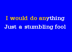 I would do anything

Just a stumbling fool