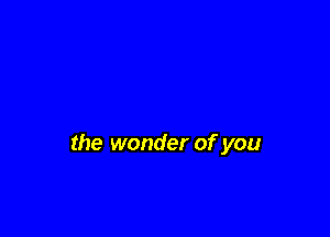 the wonder of you