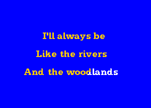 I'll always be

Like the rivers

And the woodlands