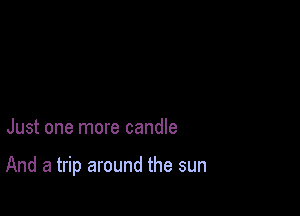 Just one more candle

And a trip around the sun