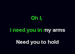 Oh I,

I need you in my arms

Need you to hold