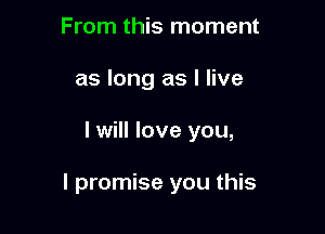 From this moment
as long as I live

I will love you,

I promise you this