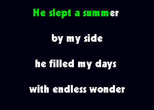 He slept a summer

by my side

he filled my days

with endless wonder