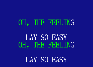 0H, THE FEELING

LAY SO EASY
0H, THE FEELING

LAY SO EASY l