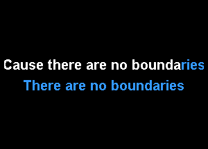 Cause there are no boundaries

There are no boundaries