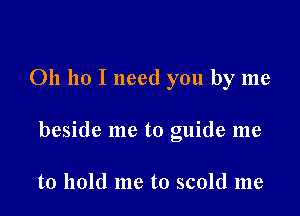 011 110 I need you by me

beside me to guide me

to hold me to scold me