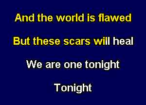 And the world is flawed

But these scars will heal

We are one tonight

Tonight