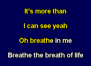 It's more than

I can see yeah

Oh breathe in me

Breathe the breath of life