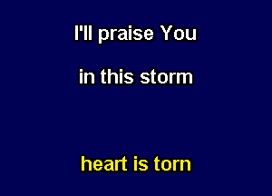 I'll praise You

in this storm

heart is torn