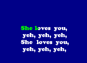 She loves you,

yeh, yeh, yeh,
She loves you,
yeh, yeh, yell.