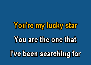 You're my lucky star

You are the one that

I've been searching for