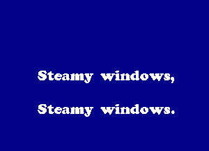 Steamy windows,

Steamy windows.