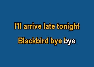 I'll arrive late tonight

Blackbird bye bye