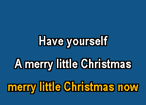 Have yourself

A merry little Christmas

merry little Christmas now