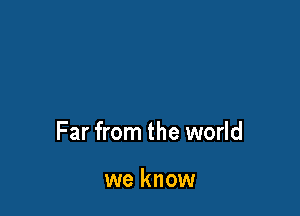 Far from the world

we know