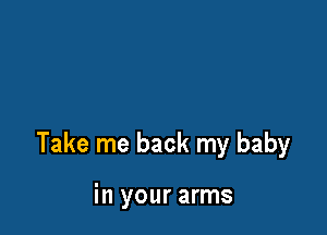 I'm such a fool

for your charms

Take me back my baby

in your arms