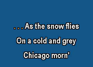 ...As the snow flies

On a cold and grey

Chicago morn'