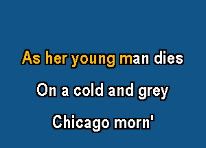 As her young man dies

On a cold and grey

Chicago morn'