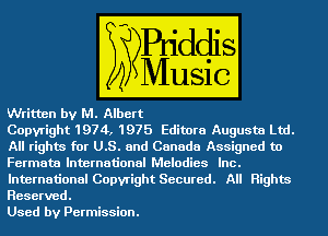 61312-113

W

Copyright m1 Augusta Ltd-
All rights mm...- Assigned (in
man

lnternatiolnal Copyright Secured. Em m9

Reserve

Used bvd Permission.