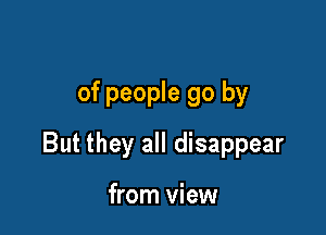 of people go by

But they all disappear

from view