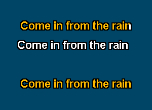 Come in from the rain

Come in from the rain

Come in from the rain