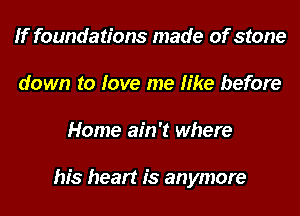 But he don't iay his head
down to iove me like before

Home ain't where

his heart is anymore